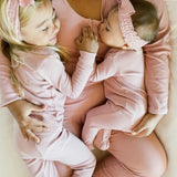 Kids Organic Long Sleeve PJ Set || Mauve