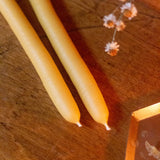 Hand-Dipped Beeswax Taper Candle || Pair