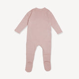 Milan Knit Baby Kimono Footie || Mauve Pink