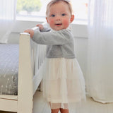 Baby Girls Peter Pan Sweater & Tutu Dress || Grey Heather