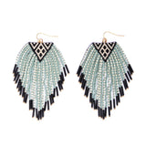 Sonoran Triangle Fringe Earrings || Aqua