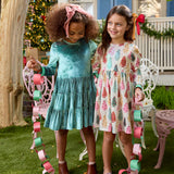 Girls Lame Steph Dress || Bottle Brush Trees