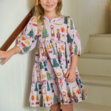 Girls Peachy Dress || Lavender Nutcracker