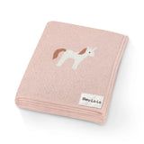 Luxury Cotton Receiving Blanket || Cream Unicorn