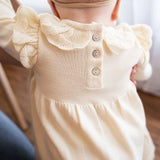 Baby Girls Pointelle Knit Dress || Cream