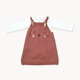 Bunny Baby Girl Tunic Dress Set || Apple Spice