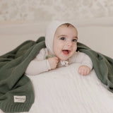 Organic Cotton Luxury Receiving Blanket || Hunter Green