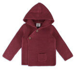 Hooded Button & Pocket Sweater Knit Baby Jacket