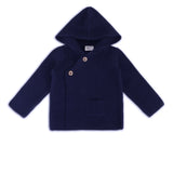 Hooded Button & Pocket Sweater Knit Baby Jacket