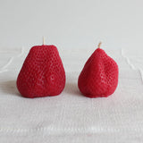 Beeswax Candle Pair || Large Strawberries