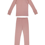 Kids Organic Long Sleeve PJ Set || Mauve