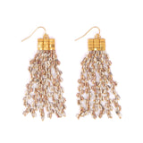 Cascade Fringe Earrings || White