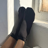 Ruffled Hugger Crew Socks || Black