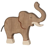 Wooden Elephant, Trunk Raised