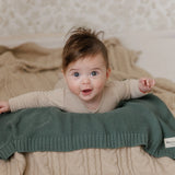 Organic Cotton Luxury Receiving Blanket || Hunter Green