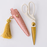 Ivory & Gold Heirloom Scissors with Case || Petunia Pink