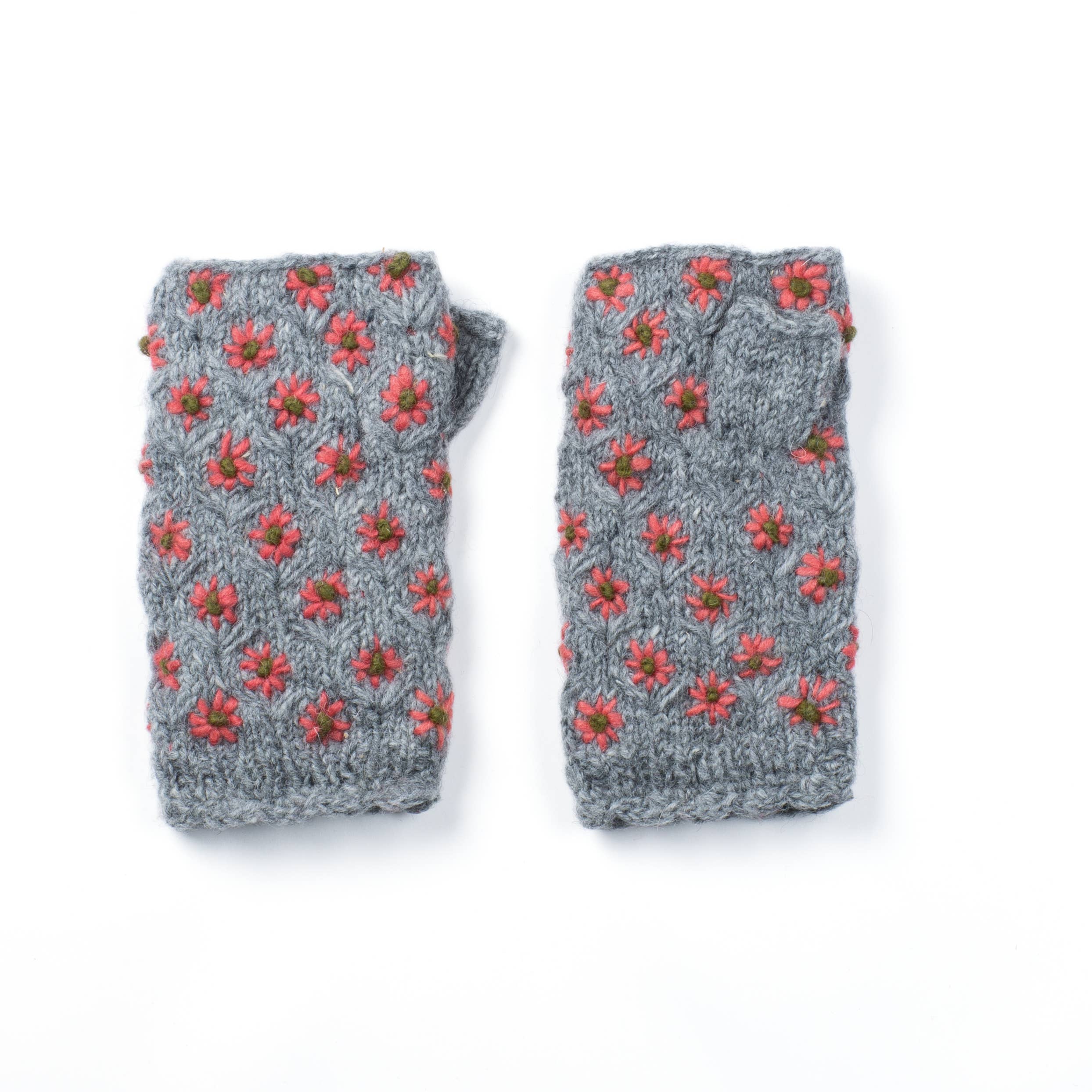Anaya Handwarmers || Floral Embroidery