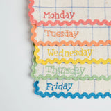 Handwoven Lunchbox Napkins || Days of the Week, English