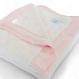 Luxury Receiving Blanket || Pink Border