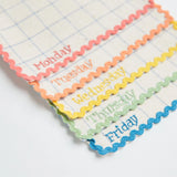 Handwoven Lunchbox Napkins || Days of the Week, English