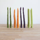 Beeswax Taper Candle Pair || Purple Asparagus