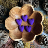 Felted Wool Heart || Anemone Purple