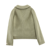 Kicher Merino Wool Cardigan || Desert Green