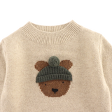 Baby Denn Merino Wool Bear Sweater || Biscotti Melange