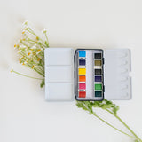 Mini-Travel Watercolor Paint Palette || 12 Colors