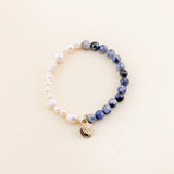 Beaded Bracelet || Pearl + Wave Blue