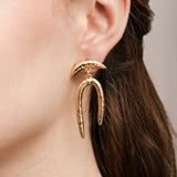 Lunar Arc Drop Earring || Gold