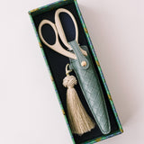 Ivory & Gold Heirloom Scissors with Case || Dusk Blue
