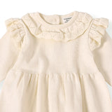 Baby Girls Pointelle Knit Dress || Cream