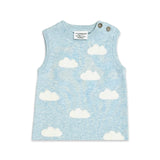 Clouds Jacquard Knit Baby Romper || Sky Heather