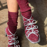 Winter Sparkle Socks || Wine