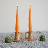 *NEW* Carrot Beeswax Candles Taper Pair - 8inches tall