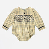 Hand Smocked Gingham Baby Romper