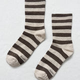 Wally Socks || Wide Brown Stripe