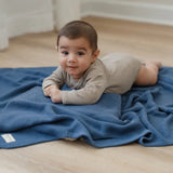 Organic Cotton Luxury Receiving Blanket || Cobalt