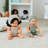 Knitted Doll Outfit 38cm || Overall & Beanie Hat