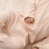 Pima Embroidered Footie || Lamb with Pink Bow