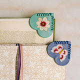 Embroidered Hearts Corner Bookmark || Set of 2