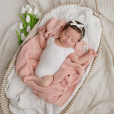 Organic Cotton Luxury Receiving Blanket || Blush Pink