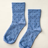 Patterned Sneaker Socks || Polka Dot Blue Navy