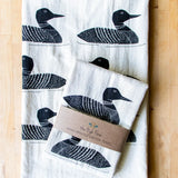Handprinted Cotton Kitchen Towel || Loon