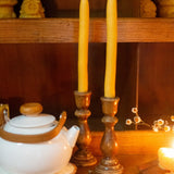 Hand-Dipped Beeswax Taper Candle || Pair