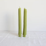 Celery Beeswax Candles Taper Pair