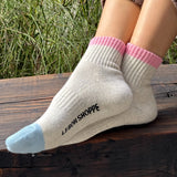 Color Block Girlfriend Socks || Grey Pink