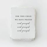 Baby Greeting Card || For This Child We Have Prayed