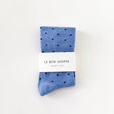 Patterned Sneaker Socks || Polka Dot Blue Navy
